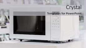  Presentation with retail - PPT layouts having microwave oven in retail store background and a light gray colored foreground