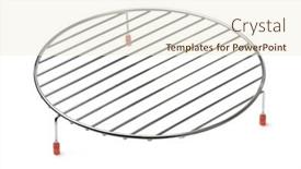  Presentation with grill - Presentation design enhanced with microwave-oven-round-baking-grill background and a  colored foreground