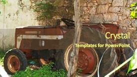  Presentation with tractor - Colorful presentation theme enhanced with mid 20th century tractor backdrop and a tawny brown colored foreground