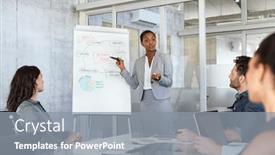  Presentation with woman leader - Slides with mid-adult-african-american-businesswoman background and a gray colored foreground