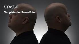  Presentation with technology in adult education - Amazing theme having mid adult bald identical twin backdrop and a dark gray colored foreground