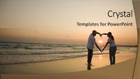  Presentation with heart shape from natural tree - Cool new PPT theme with mid-adult couple making heart backdrop and a lemonade colored foreground