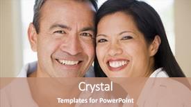  Presentation with camera - Slides consisting of mid-adult-couple-smiling background and a coral colored foreground