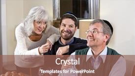  Presentation with jewish - PPT theme with mid-adult jewish man background and a violet colored foreground