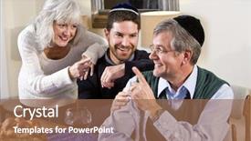  Presentation with jewish - Theme consisting of mid-adult jewish man background and a coral colored foreground