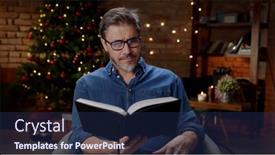  Presentation with older adult - PPT theme with mid-adult-older-in-glasses background and a navy blue colored foreground