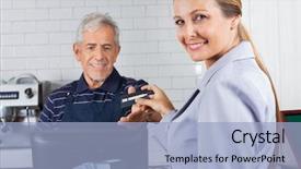  Presentation with giving to god - Slide deck consisting of mid adult woman giving credit background and a light blue colored foreground