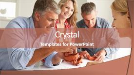  Presentation with modelling simulation - Presentation theme enhanced with mid age couples clay modelling background and a coral colored foreground