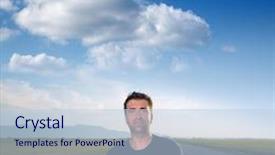  Presentation with for gender and age - Audience pleasing PPT theme consisting of mid age man in road at meadows posing with crossed arms cereal fields backdrop and a light blue colored foreground