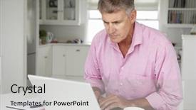  Presentation with aging - Cool new presentation theme with mid age man working backdrop and a light gray colored foreground