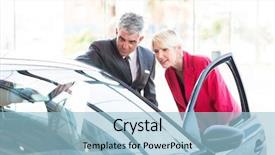  Presentation with potential - Slide set consisting of mid age salesman showing new background and a light blue colored foreground