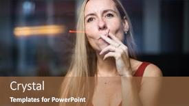  Presentation with nicotine - Beautiful slide set featuring mid-aged-woman-lighting backdrop and a coral colored foreground