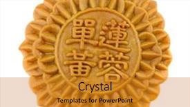  Presentation with chinese chinese - Slides consisting of mid autumn festival - chinese mooncake over white background background and a gold colored foreground