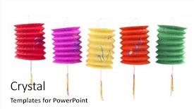  Presentation with lanterns - Presentation theme enhanced with mid autumn festival - chinese paper lanterns on white background and a white colored foreground