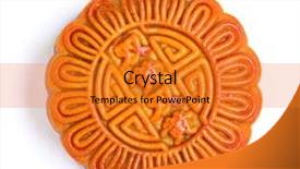  Presentation with cake - Colorful presentation enhanced with mid autumn festival - moon cake isolated on white backdrop and a gold colored foreground