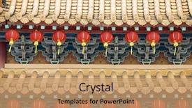  Presentation with lanterns - Presentation theme consisting of mid autumn festival - oriental lanterns display at temple background and a coral colored foreground