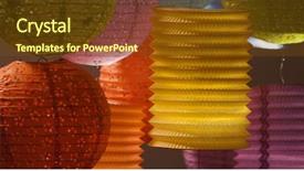  Presentation with lantern - Amazing slides having mid autumn festival lantern backdrop and a tawny brown colored foreground