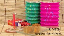  Presentation with lanterns - Amazing presentation design having mid-autumn festival mooncake chinese backdrop and a yellow colored foreground