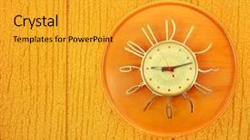  Presentation with vintage clock - Presentation consisting of mid century modern - vintage clock on paneling background and a gold colored foreground