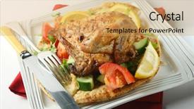  Presentation with popular - Cool new presentation theme with mid-east-style-barbecue-chicken backdrop and a yellow colored foreground