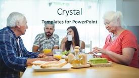  Presentation with parents - Slide deck having mid life - couple having breakfast with their background and a sky blue colored foreground