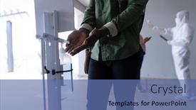  Presentation with social distancing - Slide set enhanced with mid-sectiion-of-african-american background and a ocean colored foreground