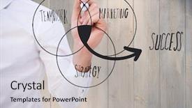  Presentation with wood panel - Slides having mid section drawing venn diagram background and a light gray colored foreground