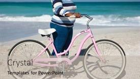  Presentation with pink sky - Slides with mid-section-of-a-senior background and a  colored foreground