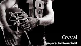  Presentation with rugby - Colorful slide deck enhanced with mid section of american football player holding rugby helmet backdrop and a black colored foreground