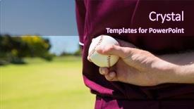  Presentation with baseball player - Audience pleasing theme consisting of mid section of baseball player backdrop and a  colored foreground