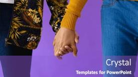  Presentation with lgbt - Slide set featuring mid-section-of-biracial-male background and a light blue colored foreground