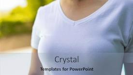  Presentation with tshirt - PPT theme with mid-section-of-biracial-woman background and a light blue colored foreground