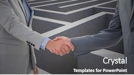  Presentation with shaking hands - Slide deck consisting of dealing difficult people - mid section of businessmen shaking background and a dark gray colored foreground