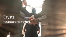  Presentation with office - PPT theme with mid-section-of-businesspeople background and a tawny brown colored foreground