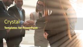  Presentation with office - Colorful slide set enhanced with mid-section-of-businesspeople backdrop and a tawny brown colored foreground