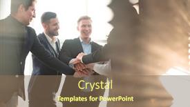  Presentation with office - Slide deck having mid-section-of-businesspeople background and a violet colored foreground