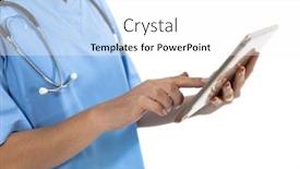  Presentation with digital health - Slides consisting of mid-section-of-caucasian-female background and a white colored foreground