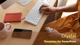  Presentation with lockdown - Slide deck with mid-section-of-caucasian-woman background and a tawny brown colored foreground