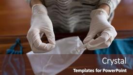  Presentation with epidemic - Cool new theme with mid-section-of-caucasian-woman backdrop and a tawny brown colored foreground