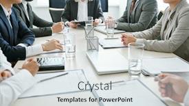  Presentation with strategies - Presentation design with mid-section-of-contemporary-intercultural background and a sky blue colored foreground