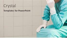  Presentation with public health - PPT layouts consisting of mid-section-of-doctor-wearing background and a  colored foreground