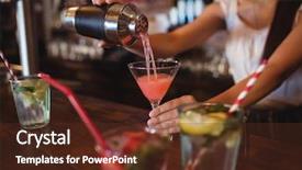  Presentation with bartender - Slide deck with mid section of female bartender background and a tawny brown colored foreground