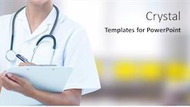  Presentation with public health - Amazing PPT layouts having mid-section-of-female-doctor backdrop and a sky blue colored foreground