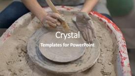  Presentation with female - Audience pleasing slides consisting of mid section of female potter backdrop and a  colored foreground