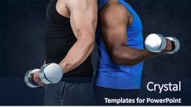  Presentation with black men - Amazing presentation having mid section of healthy men working out with dumb bells against black background backdrop and a navy blue colored foreground