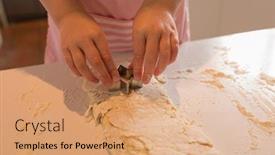  Presentation with cookie - Amazing PPT layouts having mid-section-of-little-girl backdrop and a coral colored foreground