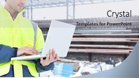  Presentation with architecture construction - PPT theme having mid section of male architecture background and a  colored foreground