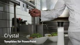  Presentation with order - PPT theme with mid-section-of-male-chef background and a dark gray colored foreground