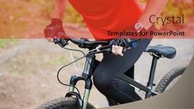  Presentation with cycling - PPT layouts enhanced with mid section of male cyclist cycling in countryside background and a red colored foreground