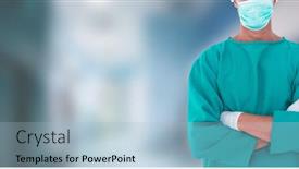  Presentation with public health - Cool new slides with mid-section-of-male-doctor backdrop and a light blue colored foreground